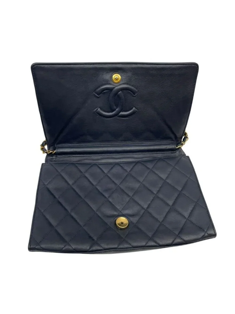 Chanel Quilted Lambskin Circle Logo Chain Shoulder